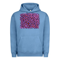 Pigment Pebble Blue lilac leopard with red glitter Urban Hoodie - Artiststas