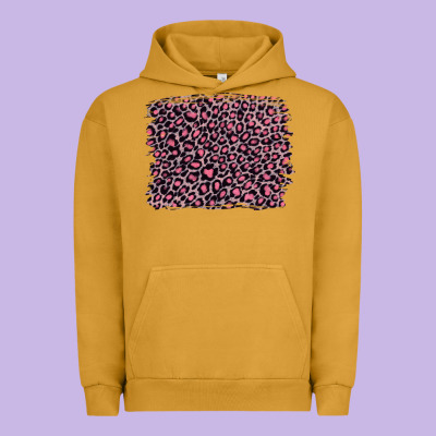 Pink Leopard With Pink Glitter Urban Hoodie Designed By Artiststas