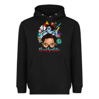Black teacher life messy bun Heavyweight Hoodie - texasbilliewilder