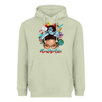 Matcha teacher life messy bun Heavyweight Hoodie - texasbilliewilder