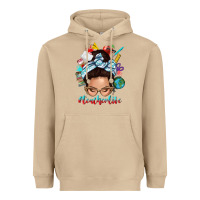 Mushroom teacher life messy bun Heavyweight Hoodie - texasbilliewilder