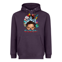 Plum teacher life messy bun Heavyweight Hoodie - texasbilliewilder