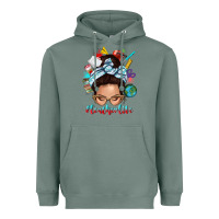 Sage teacher life messy bun Heavyweight Hoodie - texasbilliewilder