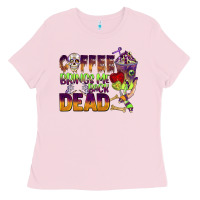 Bubblegum Pink coffee brings me back dead Ladies Tee - BarkalooDesign