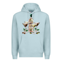 Blue Mist martini glasses and martini bottle Premium Hoodie - AdoDesignShop