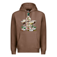 Chestnut martini glasses and martini bottle Premium Hoodie - AdoDesignShop