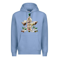 Colony Blue martini glasses and martini bottle Premium Hoodie - AdoDesignShop