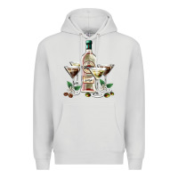 Dove Grey martini glasses and martini bottle Premium Hoodie - AdoDesignShop