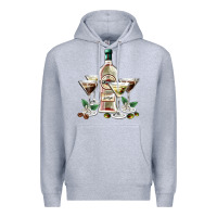 Heather Grey martini glasses and martini bottle Premium Hoodie - AdoDesignShop