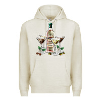 Oatmeal Heather martini glasses and martini bottle Premium Hoodie - AdoDesignShop