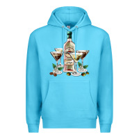 Ocean Blue martini glasses and martini bottle Premium Hoodie - AdoDesignShop