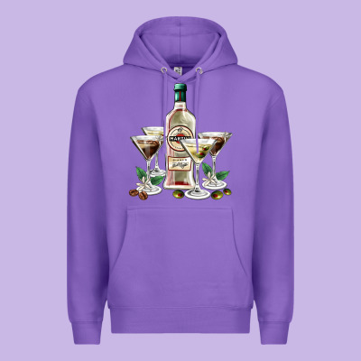 Martini Glasses And Martini Bottle Premium Hoodie Designed By Adodesignshop