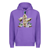 Purple martini glasses and martini bottle Premium Hoodie - AdoDesignShop