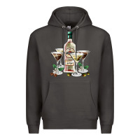 Smoke martini glasses and martini bottle Premium Hoodie - AdoDesignShop