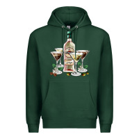 Sports Green martini glasses and martini bottle Premium Hoodie - AdoDesignShop