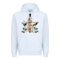 White martini glasses and martini bottle Premium Hoodie - AdoDesignShop