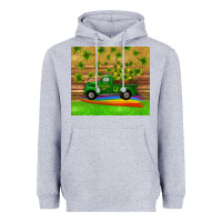 St Patricks Day Truck Shamrock With Rainbow Tumbler Heavyweight Hoodie | Teevron