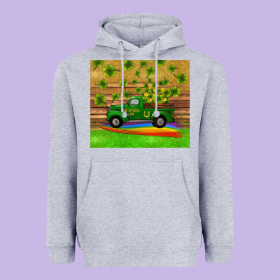 Heavyweight Hoodie st patricks day truck shamrock with rainbow tumbler