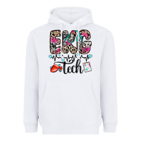 White ekg tech Heavyweight Hoodie - Zillion Design Studio