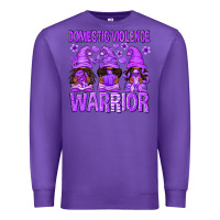 Purple Domestic Violence Warrior Afro Gnomes Premium Sweatshirt - texasbilliewilder