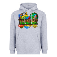 Heather Grey teacher life Heavyweight Hoodie - texasbilliewilder