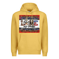 Antique Gold armed forces day love our troops Premium Hoodie - Artiststas