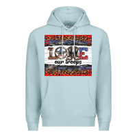Blue Mist armed forces day love our troops Premium Hoodie - Artiststas