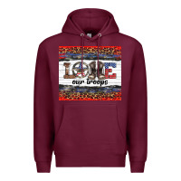 Burgundy armed forces day love our troops Premium Hoodie - Artiststas