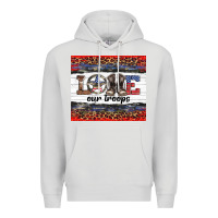 Dove Grey armed forces day love our troops Premium Hoodie - Artiststas