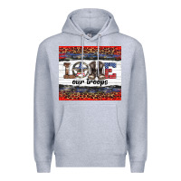 Heather Grey armed forces day love our troops Premium Hoodie - Artiststas