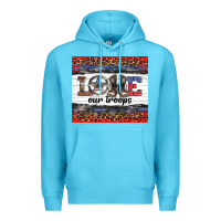 Ocean Blue armed forces day love our troops Premium Hoodie - Artiststas
