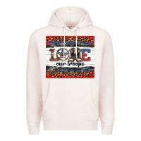 Pale Pink armed forces day love our troops Premium Hoodie - Artiststas
