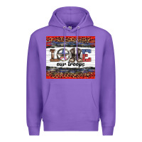 Purple armed forces day love our troops Premium Hoodie - Artiststas