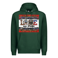Sports Green armed forces day love our troops Premium Hoodie - Artiststas