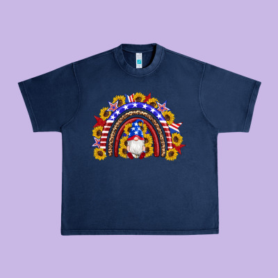 American Flag Gnomes Sunflowers Rainbow Urban Heavy Tee Designed By Artiststas