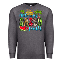 Charcoal Heather little miss sassy pants Premium Sweatshirt - Zillion Design Studio