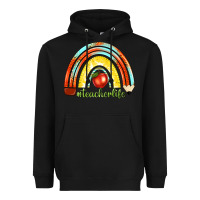Black teacher life with rainbow Heavyweight Hoodie - texasbilliewilder