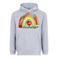 Heather Grey teacher life with rainbow Heavyweight Hoodie - texasbilliewilder