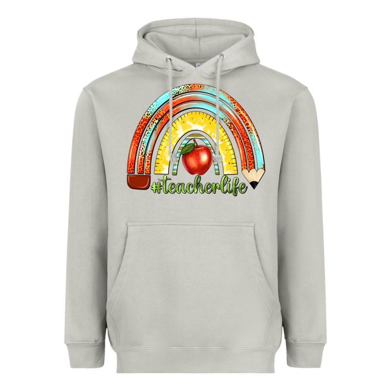Teacher Life With Rainbow Heavyweight Hoodie by texasbilliewilder | Teevron