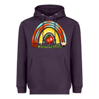 Plum teacher life with rainbow Heavyweight Hoodie - texasbilliewilder