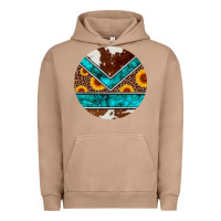 Pigment Burro turquoise cowhide leopard sunflowers round Urban Hoodie - Artiststas