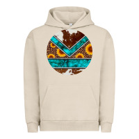 Pigment French Oak turquoise cowhide leopard sunflowers round Urban Hoodie - Artiststas