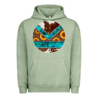 Pigment Oil Green turquoise cowhide leopard sunflowers round Urban Hoodie - Artiststas