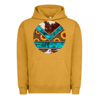 Pigment Peanut Butter turquoise cowhide leopard sunflowers round Urban Hoodie - Artiststas