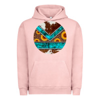 Pigment Salmon turquoise cowhide leopard sunflowers round Urban Hoodie - Artiststas