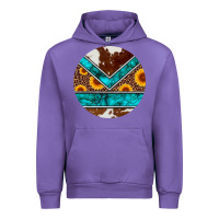 Tulip turquoise cowhide leopard sunflowers round Urban Hoodie - Artiststas