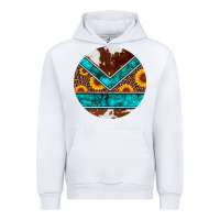 White turquoise cowhide leopard sunflowers round Urban Hoodie - Artiststas