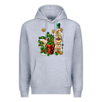 Heather Grey cocrtail martini and gift and snow Premium Hoodie - AdoDesignShop