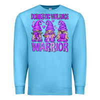 Ocean Blue Domestic Violence Warrior Gnomes Premium Sweatshirt - texasbilliewilder