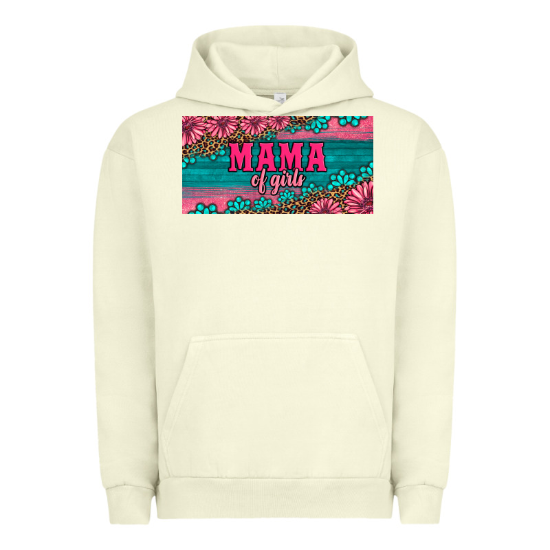 Pink Roses Mama Of Girls License Plate Urban Hoodie by Artiststas | Teevron